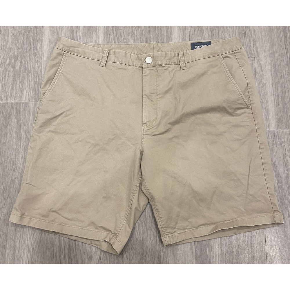 Bonobos Men's Shorts 9 inch‎ Inseam Size 40 Cotton Blend Stretch Khaki Beige Tan